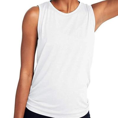 China New Workout Shirt Women's Breathable Sleeveless Sports Vest Blouse Yoga Base Sleeveless Slim Top for sale