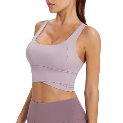 China Custom Women's Running Sports Bra Breathable Fitness Sports Invest Bra Yoga Apparel Workout Running Set for sale