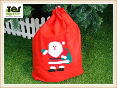 China FDA Quality 100% Cotton Reindeer Pattern ChristmasBag Santa Sacks for sale