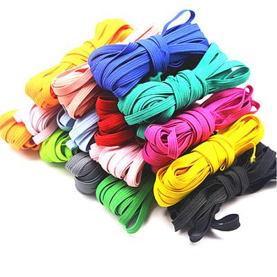 China Sustainable Factory Wholesale Supply 6mm Colored Flat Elastic Band Eco - Friendly Rope for sale