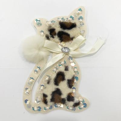 China 2020 New Handmade Rhinestone 3D Animal Bead Applique Beaded Crystal Patch Applique for sale