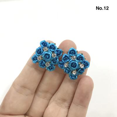 China Viable Factory Price 20mm Rose Flower Button Crystal Rhinestone Button For Jeans With Hand Casting for sale