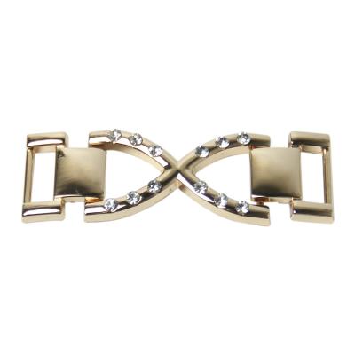 China Nickel Free / Fashion Women Gold Lead Free Bowknot Shaped Rhinestone Shoe Buckle / Eco - Friendly for sale