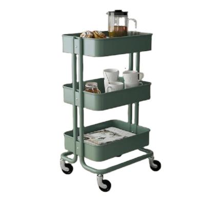 China Small Stainless Steel Storage Home Kitchen Cart Island Tray Trolley for sale