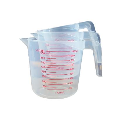 China Home Kitchen Liquid Measuring Accessories Stackable Clear High Quality Plastic Goods Plastic Kitchen Measuring Cup For Baking for sale