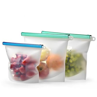 China Sustainable Reusable Food Grade Silicone Silicone Storage Bag Fordable Storage Bags Food Storage Bulks for sale