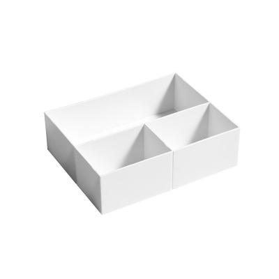 China Three Grids Office Sundries Desktop Storage Box Viable Small Objects Organizing Box for sale