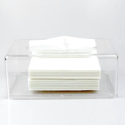 China Traditional transparent acrylic tissue box plastic tissue box cover homeuse tissue storage towel holder for sale