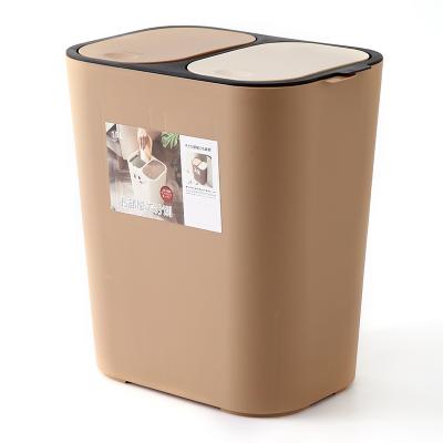 China Sustainable Home Use Plastic Kitchen Waste Bin Squeezing Type Stackable Bin Kitchen Lving Classified Trash Can With Squeezing Lid for sale