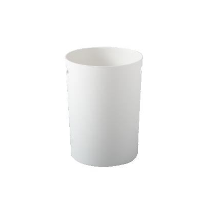 China Sustainable Round Modern Plastic Trash Bin White Waste Container Trash Can Without Lid for sale