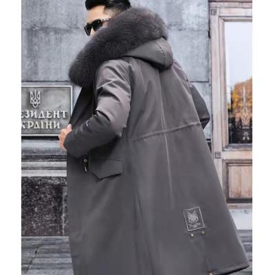 China Anti-Wrinkle OFTBUY 2021 Real Raccoon Winter Jacket Fox Coat Rabbit Fur Coat Waterproof Men Streetwear Hooded Bomber Natural Parka for sale