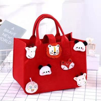 China Wholesale Felt Fashion One-Shoulder Folding Makeup Square Shopping Bag for sale