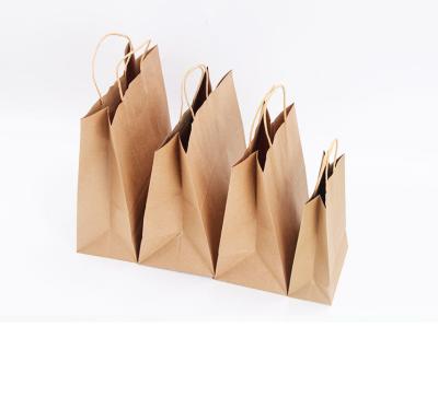 China Handmade Wholesale Custom Printed Logo Food Brown Restaurant Paper Bag Takeway Burger Packaging Fast for sale