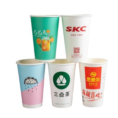 China Disposable Custom Printing Coffee Paper Cup Wallpaper Cup Handmade Kraft Paper Cup Alone for sale