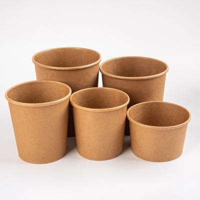 China Disposable Paper Bucket Bowl Salad Round Paper Soup Household Commodity Packing Takeout Packaging for sale