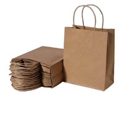 China Customized Recycled Materials Take Away Food Bag and White Paper Bag Fashion Brown Kraft Paper Bag With Handles for sale