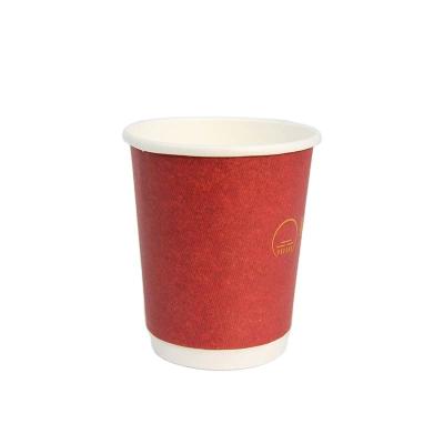 China 8OZ 12OZ 16OZ Double Wall Paper Cup Handmade Disposable Takeaway Coffee Cup With Lid for sale