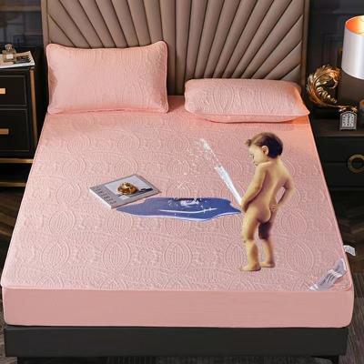 China Super Waterproof King Size Customized Bed Cover Mattress Cover Pink Color Super Waterproof Single Double Cover for sale