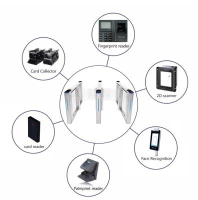 중국 Facial Recognition Turnstile Gate Swing Barrier Speed Gate Pedestrian Access Control System 판매용