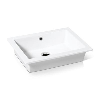 China Modern Quality PrimacyWall Hung Solid Surface Basin Sink with overflow hole without basin and connection hole faucet for sale