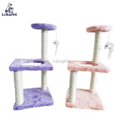 China Wooden Kitty Trees House Fold And Sustainable Hot Sale New Design Cat Tower Store With Scratcher for sale