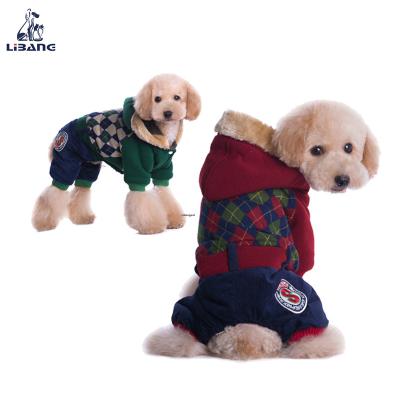 China Viable Factory Supply New Arrival Lattice Pattern Hoodie Winter Direct Coat For Dog for sale