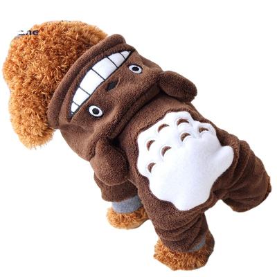 China Viable Factory Direct Supply Dog Apparel Funny Totoro Cartoon Costumes Cosplay Plush Dog Winter Coat for sale