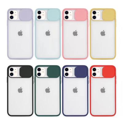 China Anti-drop For Apple iPhone 11 12 Pro X XR 8 Max Case Cell Phone Bags PC Frost Matte Phone Cases Slide Lens Camera Protection Back Cover for sale