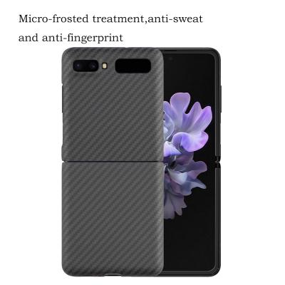 China Pure Anti-Drop True Carbon Fiber Phone Case For Samsung Galaxy Z F7000 5G Flip Hole Camera Anti-Drop Cover F7070 Thin Shell for sale