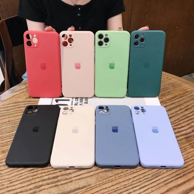 China Fashion Shockproof Back Phone Case For iPhone 12 Pro XS Max Cute Protective Square Edge TPU Silicone Case For iPhone 11 Square Phone Case for sale