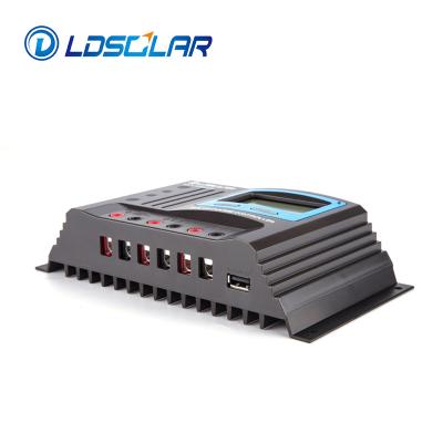 China DC12v 24v multifunctional lead acid solar controller of gel lithium battery and intelligent charger 40 amp output for sale