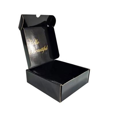 China Customized Small Glossy Black Christmas Colorful A4 Book Printing Handmade Corrugated Kraft Mailing Mailing Packaging Box For Clothing for sale