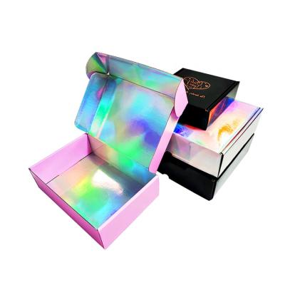 China Disposable Wholesale Custom Logo Print Cool Art Work Corrugated Candle Sunglass Hat Small Boat Square Holographic Shipping Boxes for sale