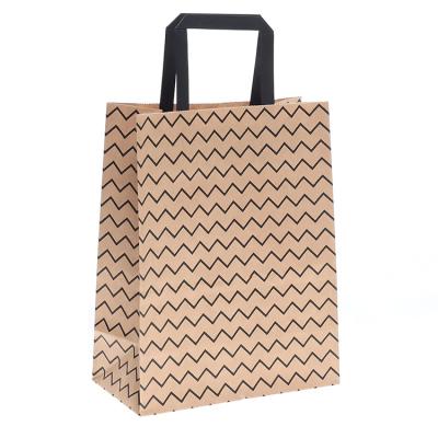 China Customized Disposable Logo Delivery Square Bottom Flat Size Printed Brown Kraft Paper Bags For Food Catering With Your Private Matte Print for sale