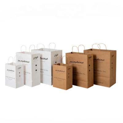 China Wholesale Biodegradable Brown Kraft Disposable Logo Paper Bags Customized Printing Tea / Food Packaging Stand Up Paper Bag for sale