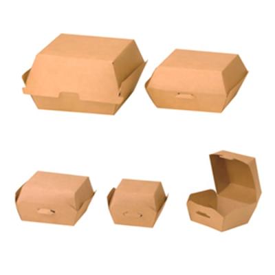 China Customized Size Disposable Kraft Brown Paper Eco Food Packaging Caterer To Go Food Burger Burger And Fry Box With Logo for sale