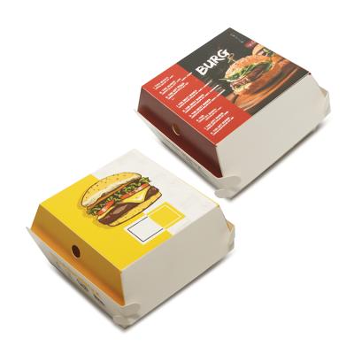 China Custom Printed Disposable Eco Packaging Thickness Disposable (Non-Greaseproof) Budget-Friendly Take-Out Boxes For Burger for sale