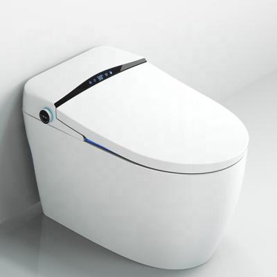 China 2022 luxury electric intelligent one piece toilet bowl closestool automatic bidet black smart toilet WC for sale