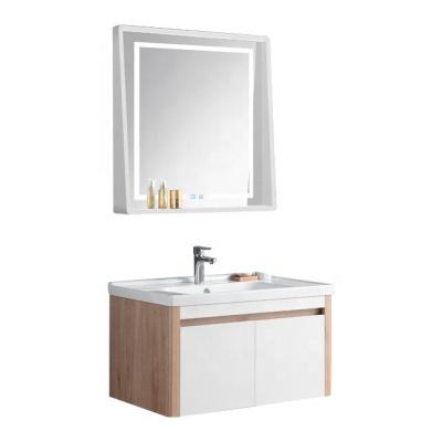 China Classy Bathroom Basin Cabinets Stainless Steel Modern White Ceramic Wash Basin Cabinet With Mirrors for sale