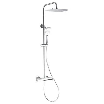 China With Slide Bar Bath Shower Factory European Style Shower Set Thermostatic Valve Shower Head Faucet Waterfall For Sale for sale