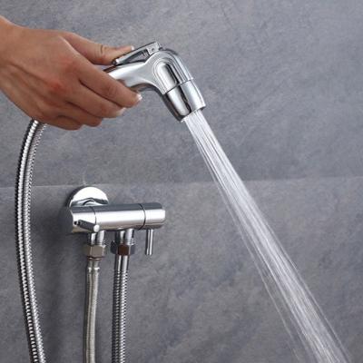 China Portable Toilet Bidet---Handheld Attachment Kit Pressure Adjustable Brushed Stainless Steel Hand Held Bidet Sprayer Shattaf for sale