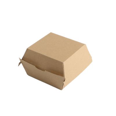 China Custom Biodegradable Material Packaging Hamburger Food Brown Corrugated Paper Material Cardboard Box for sale