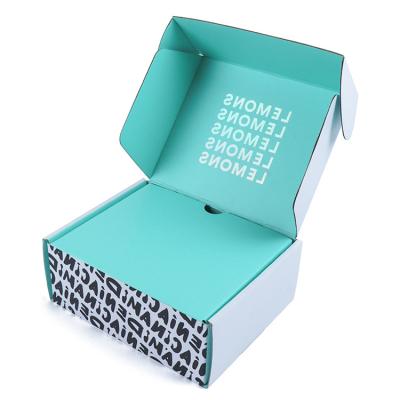 China Recycled Reusable Teal Special Paper Cardboard Box Large Capacity Material Custom Color Print Materials For Clothing for sale