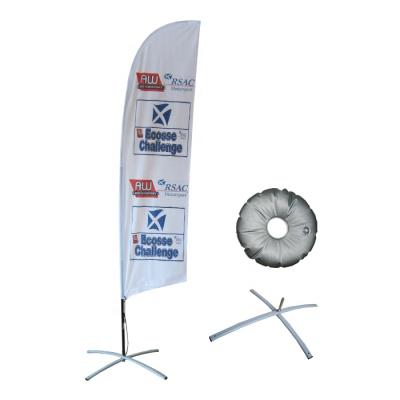 China Fiberglass or Beach Flag Banner Knife Feather Aluminum Advertising Flying Promotional Flag for sale