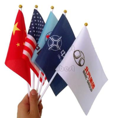 China Advertising promotion small hand flag mini national flag waving custom printed hand held flag for sale for sale