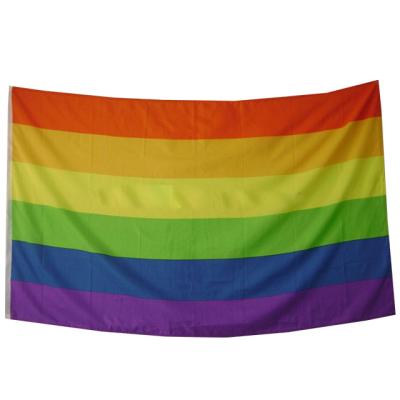 China Cheap FLYING Stock 100%polyester 3*5ft LGBT Gay Pride Rainbow Flag for sale