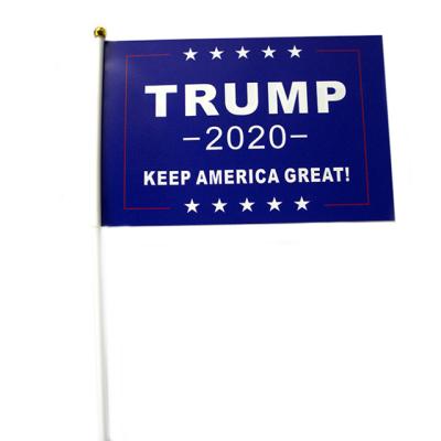 China VOL 100% Polyester Printed Trump 2020 Hand Waving Flag for sale