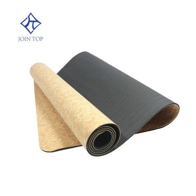 China Custom Jointop LOGO color duffle massage band cork yoga mat 10mm waterproof new products popular style for sale