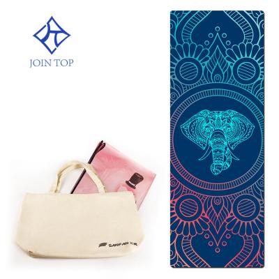 China Jointop Logo Fashionable Outdoor Suede Rubber Waterproof Custom Branded Yoga Mat for sale