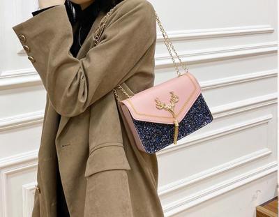 China Female chain tassel the latest fasion new fashion frosted sequins package crooked fashion single shoulder bag for sale